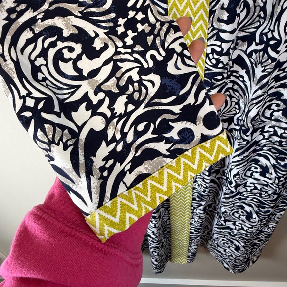 J. McLaughlin Damask Jacquard 3/4 Sleeve Shift Dress Women's Size XL Keyhole - Picture 6 of 6